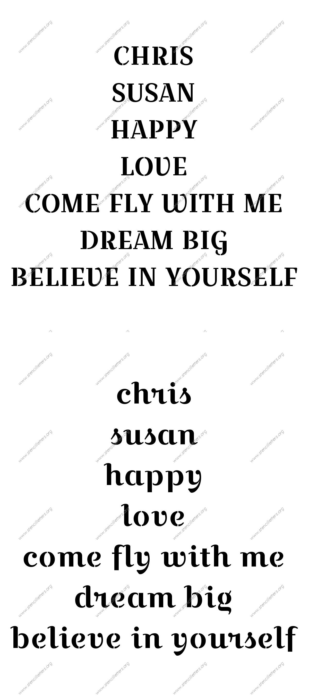 Wedding Script Names, Words, Phrases samples