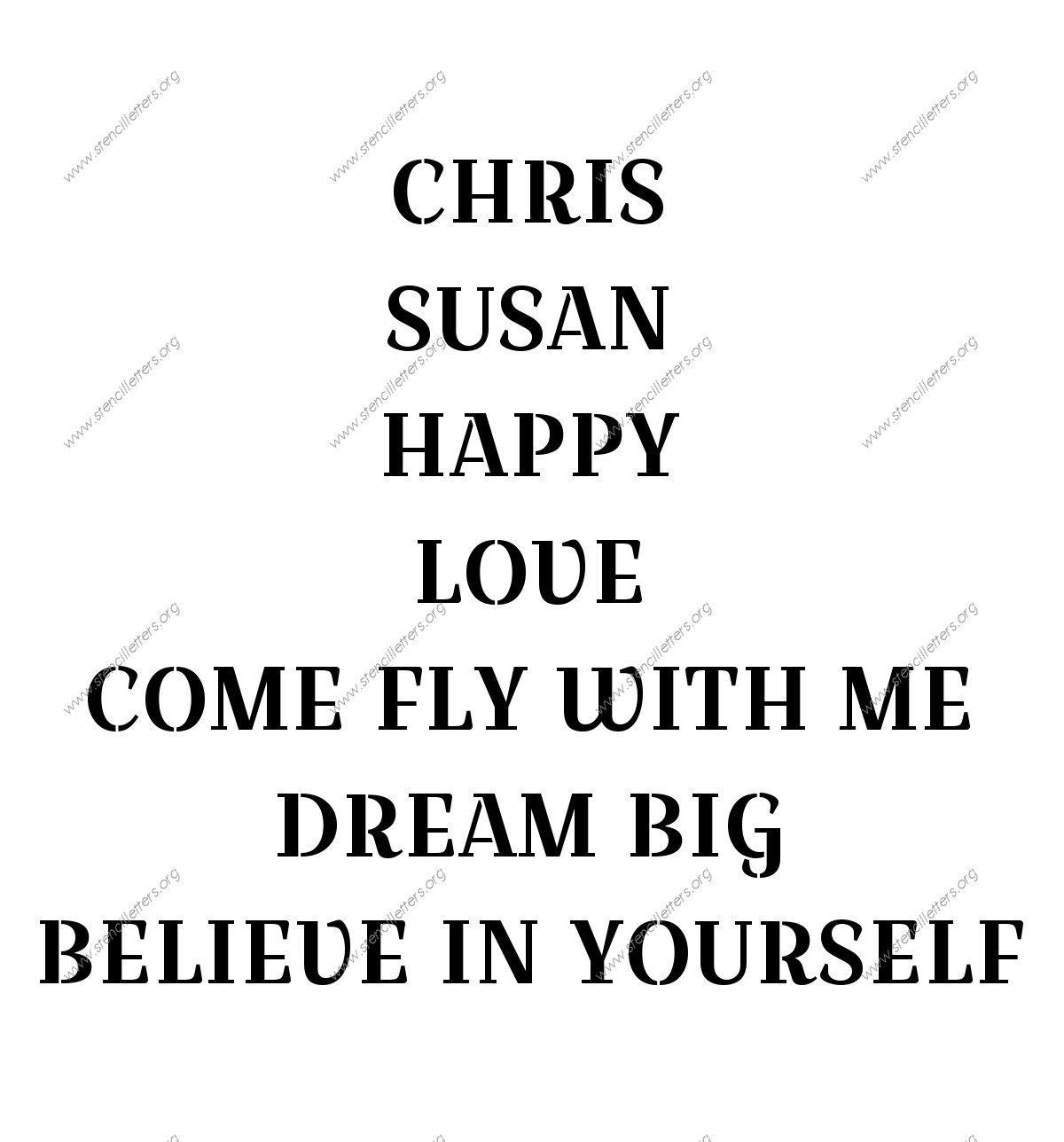 Wedding Script Names, Words, Phrases samples