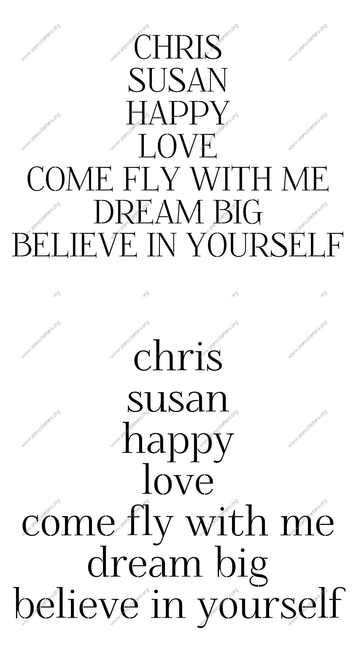 Formal Elegant Names, Words, Phrases samples