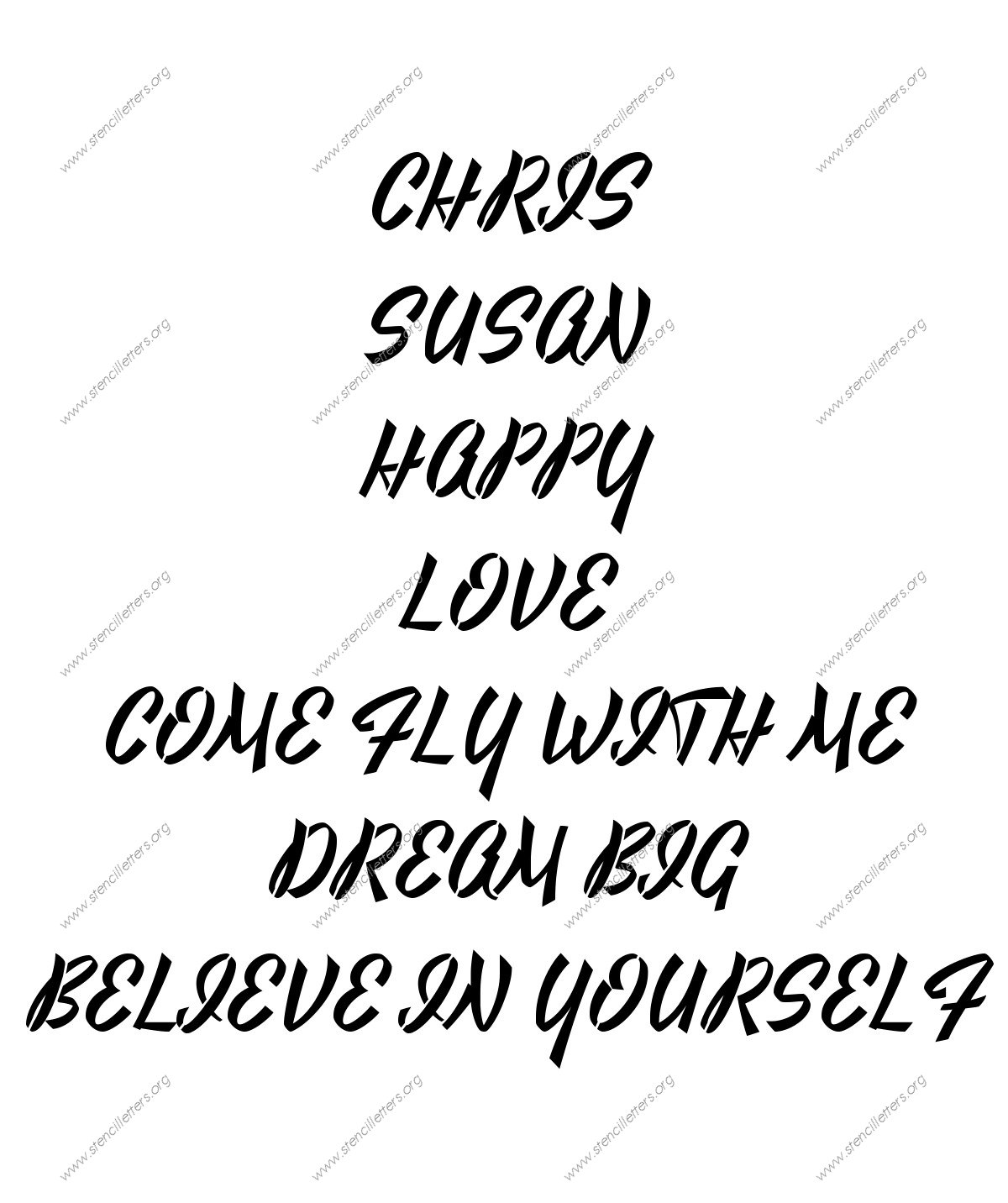 1940s Brushed Cursive Names, Words, Phrases samples