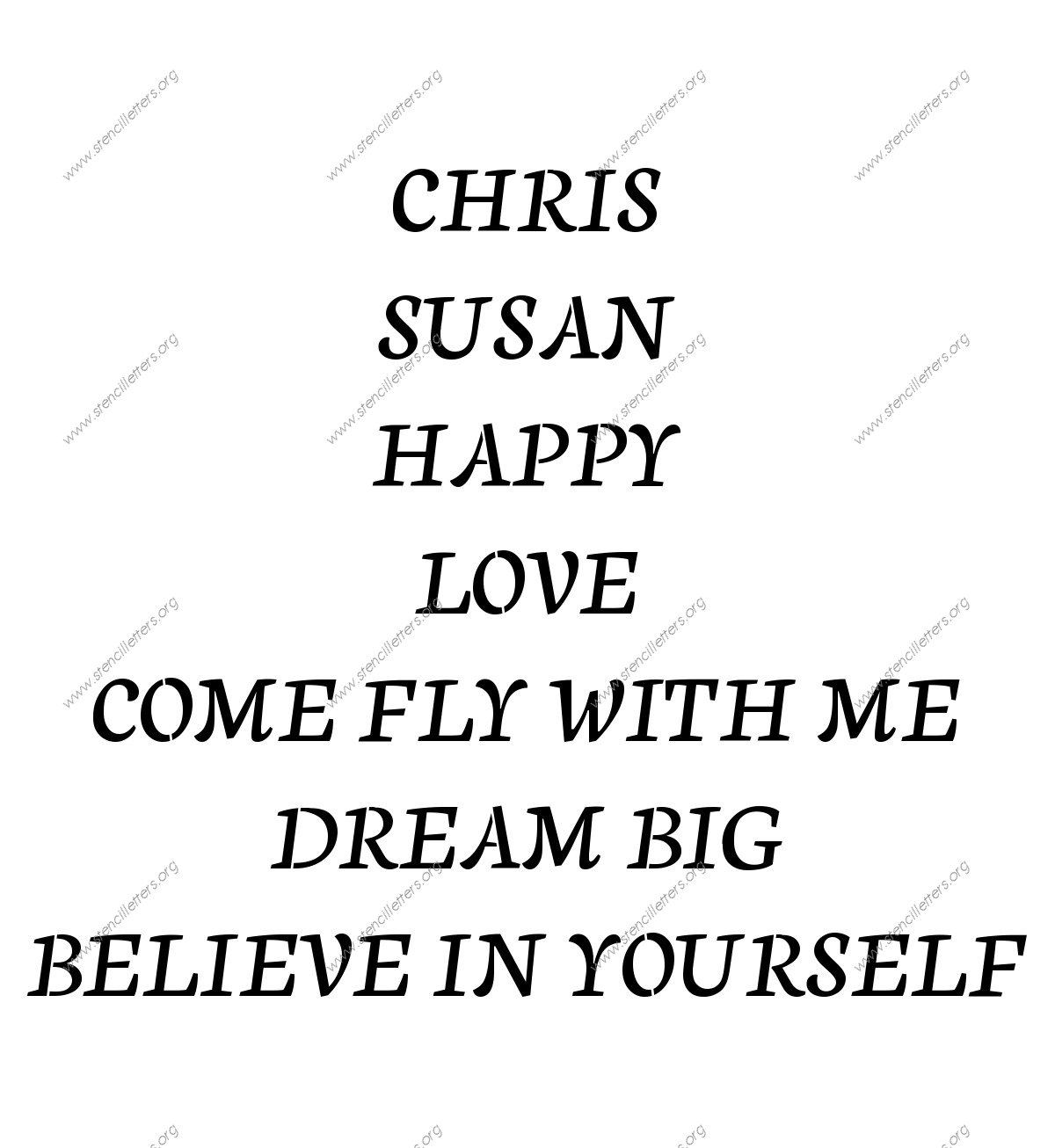 Humanist Cursive Names, Words, Phrases samples