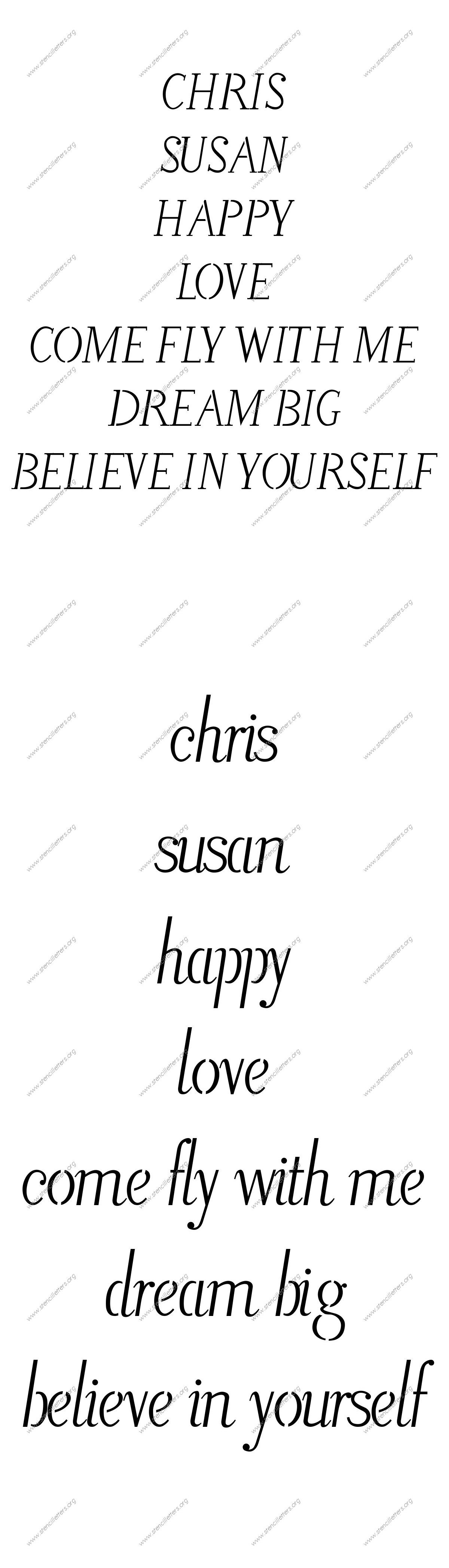 Italic Penmanship Calligraphy Names, Words, Phrases samples