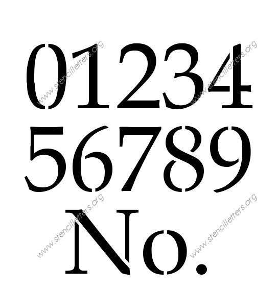 French Headline 0 to 9 number stencils