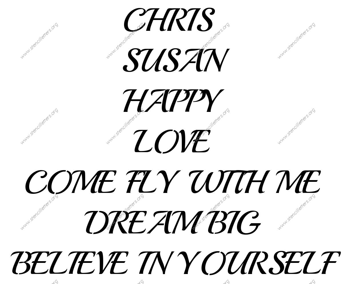 Vintage Calligraphy Names, Words, Phrases samples