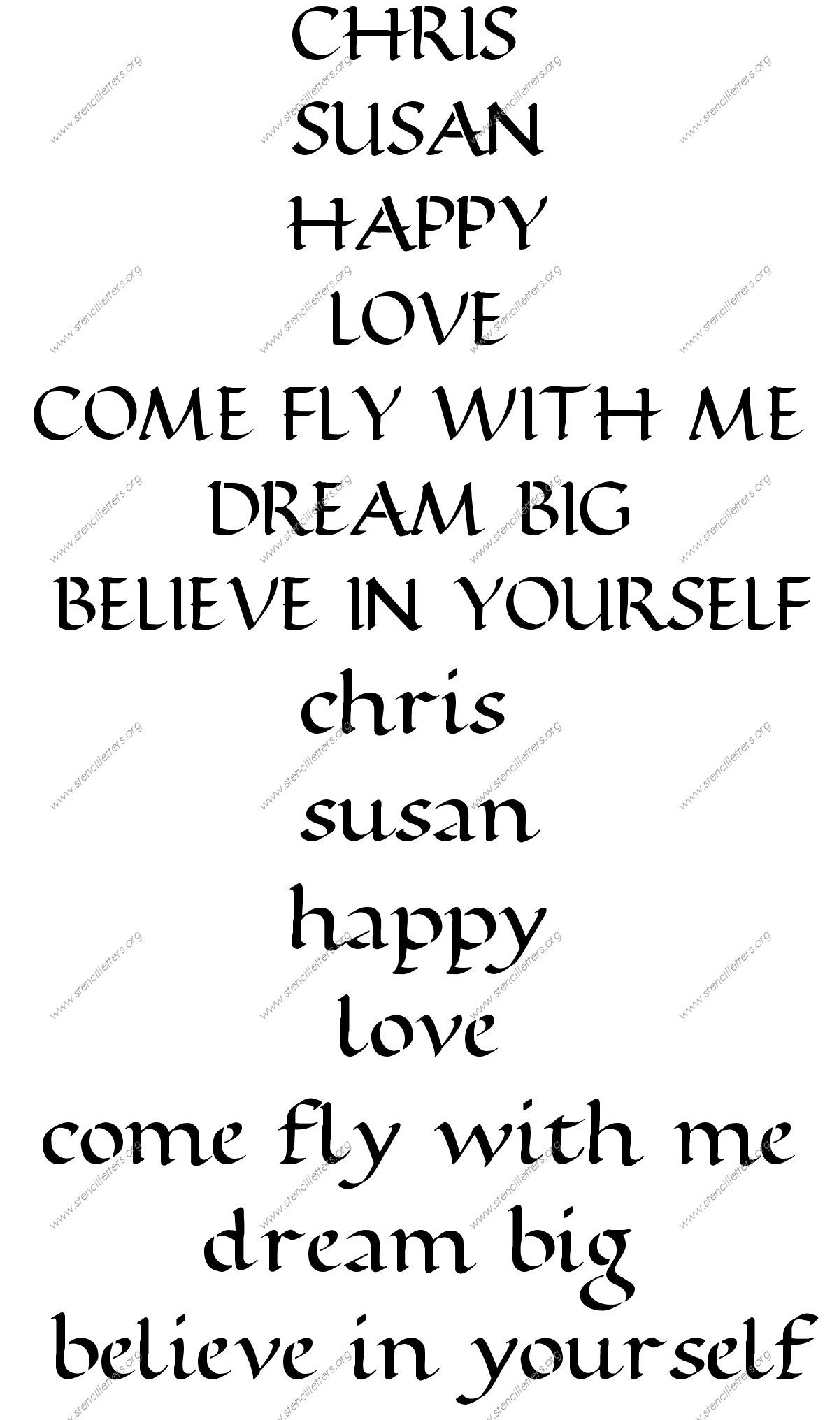 Decorative Writing Calligraphy Names, Words, Phrases samples