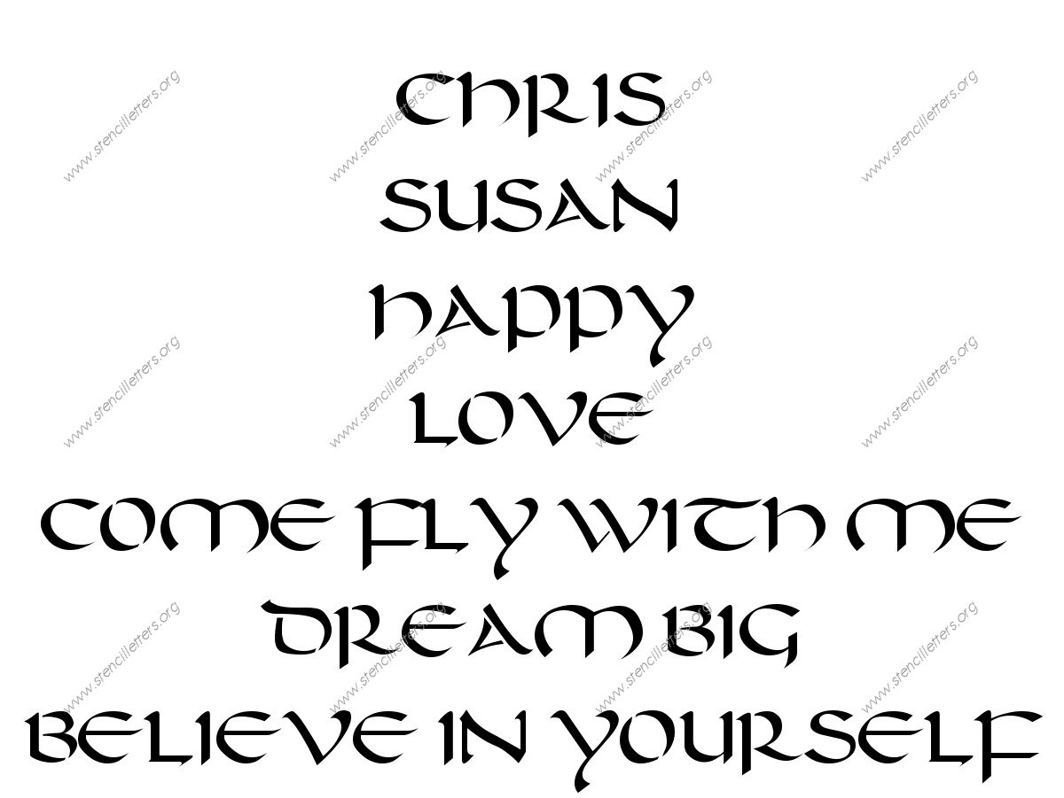 Longhand Penmanship Calligraphy Names, Words, Phrases samples