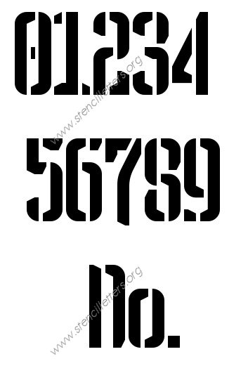 Sci-fi Futuristic 0 to 9 number stencils