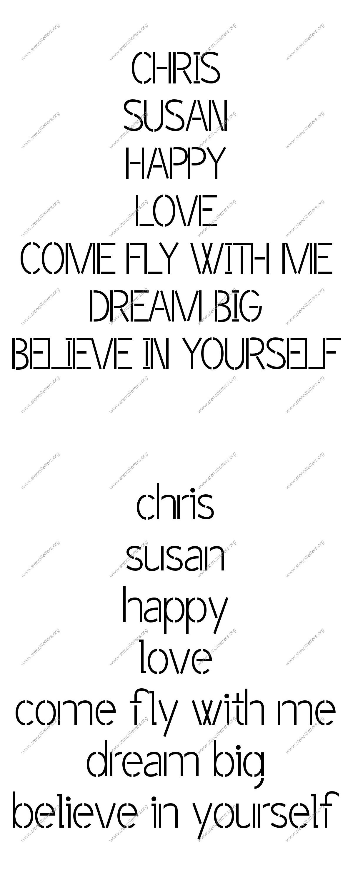 Light Modern Names, Words, Phrases samples