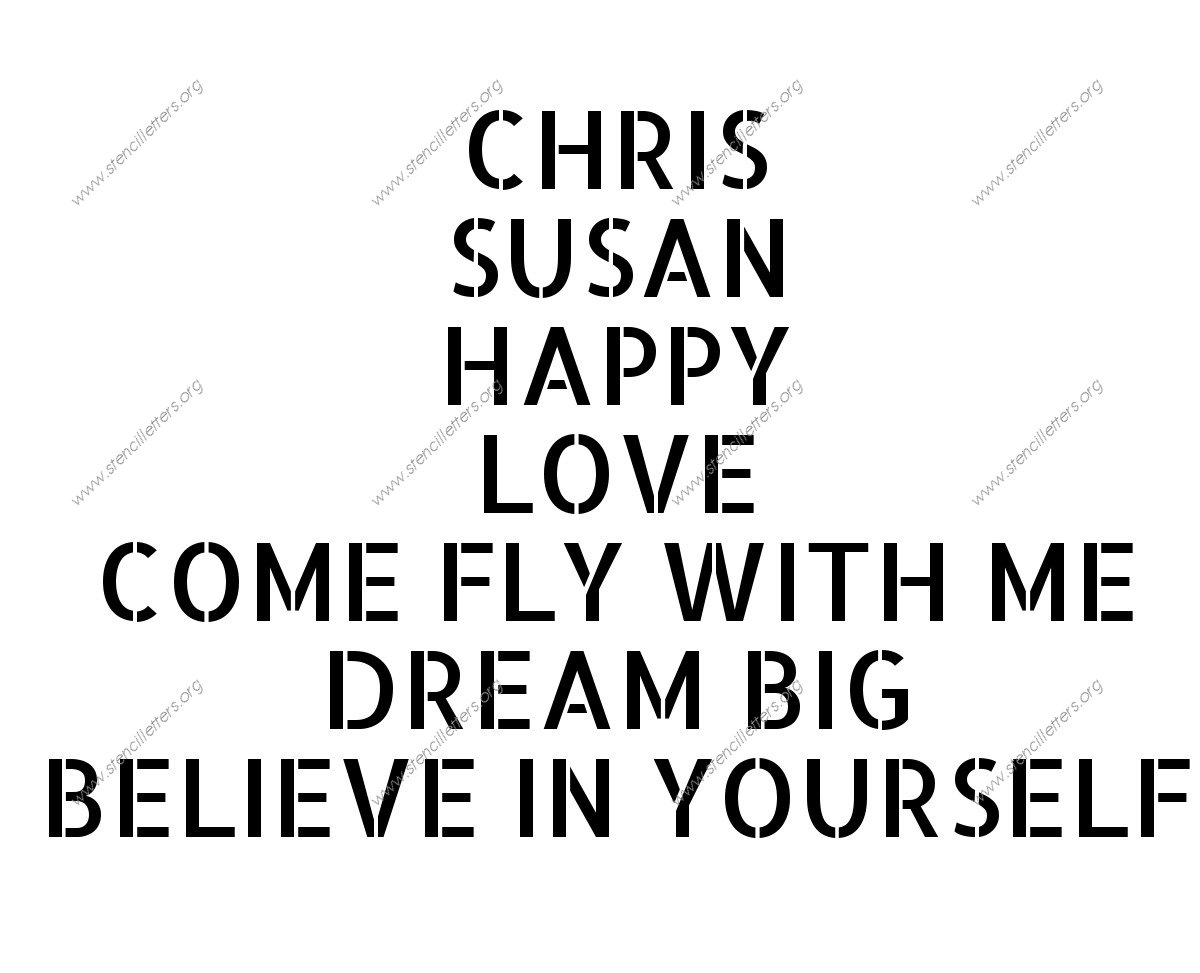 Sans-Serif Modern Names, Words, Phrases samples