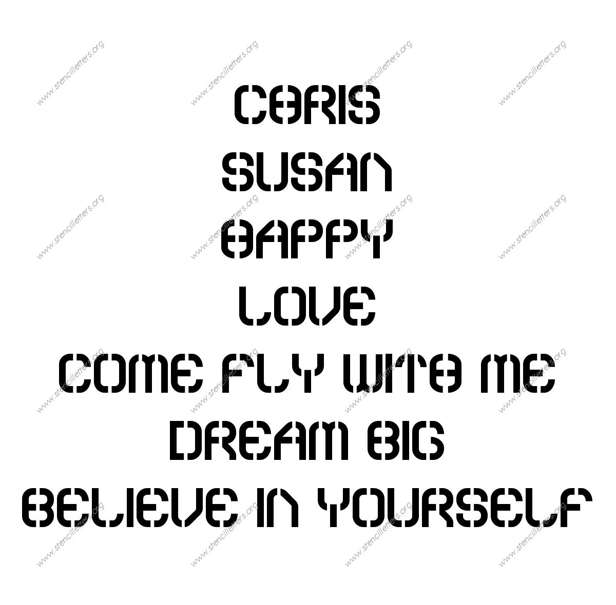 Square Futuristic Names, Words, Phrases samples