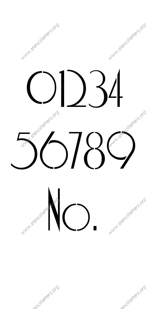 Elegant Art Deco 0 to 9 number stencils