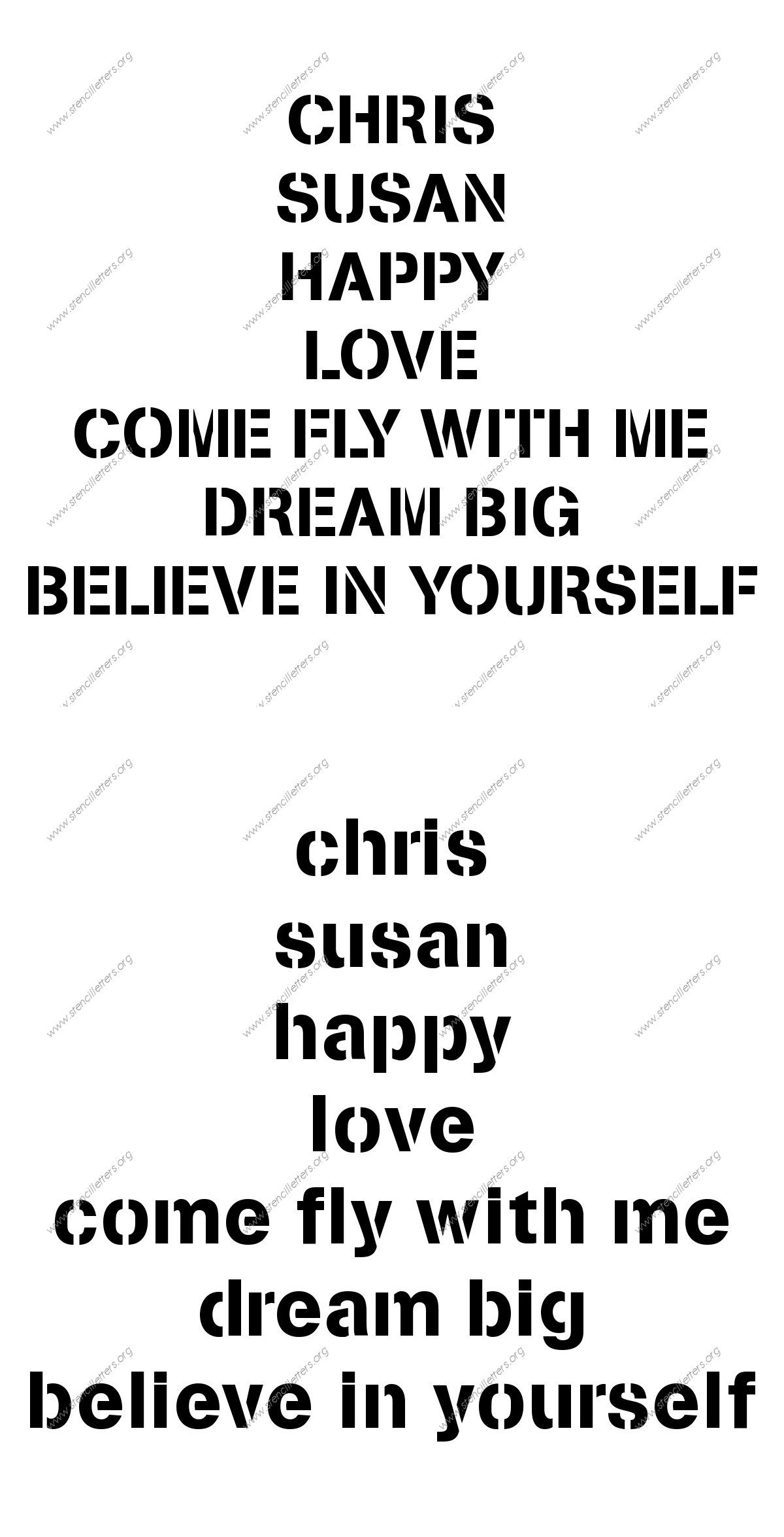 Army Modern Names, Words, Phrases samples