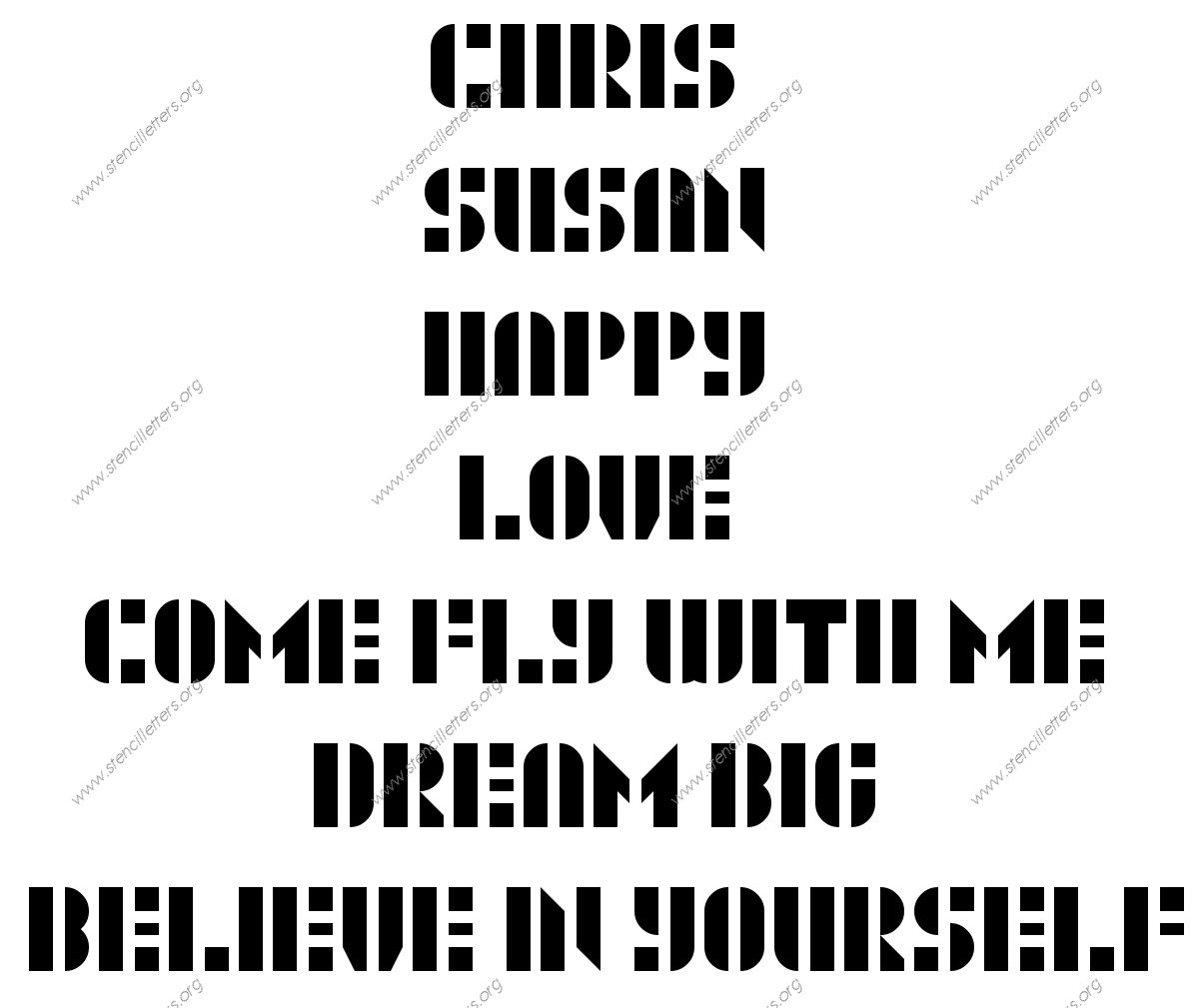 Rounded Decorative Names, Words, Phrases samples