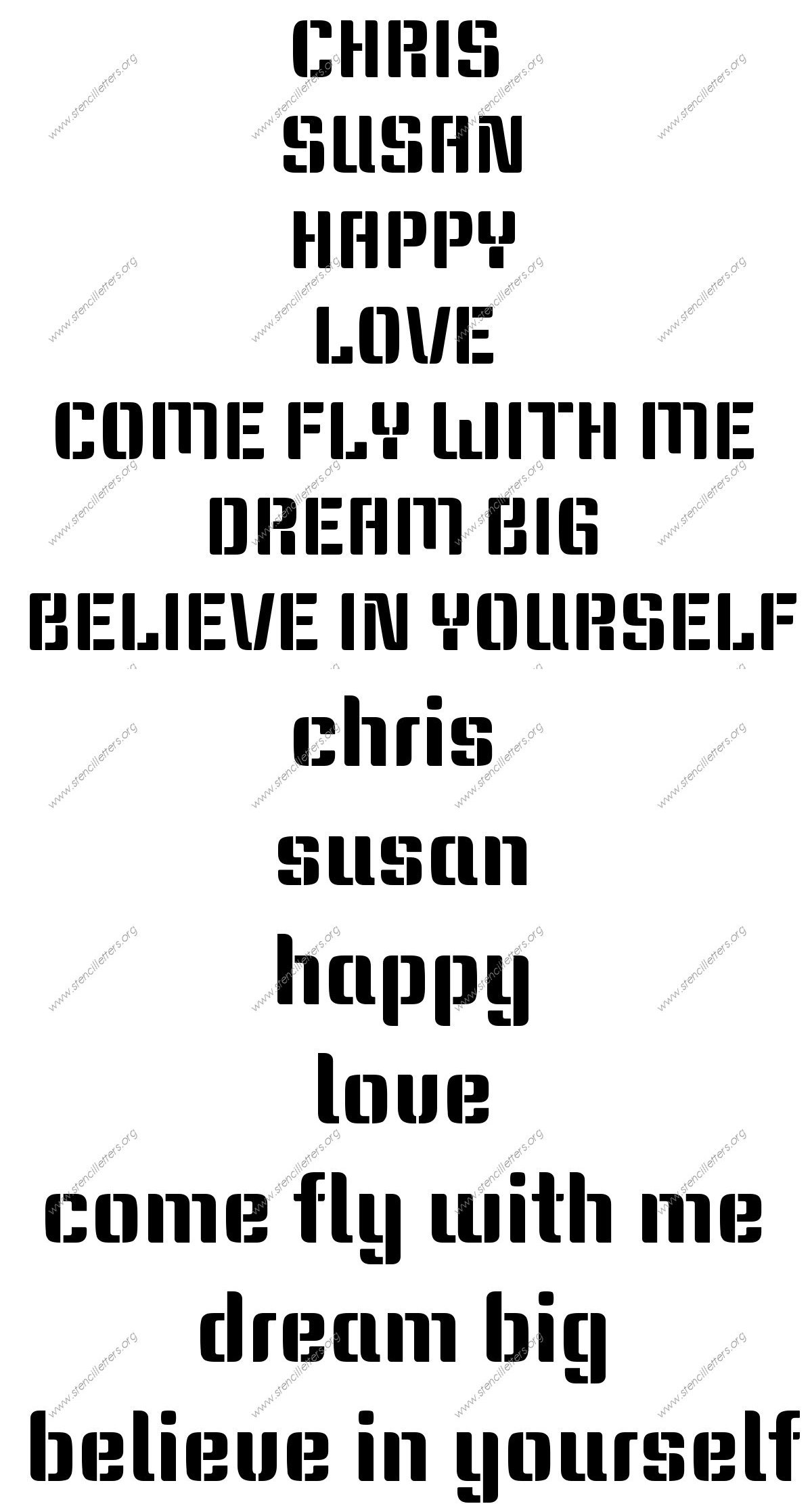 Stylish Modern Names, Words, Phrases samples