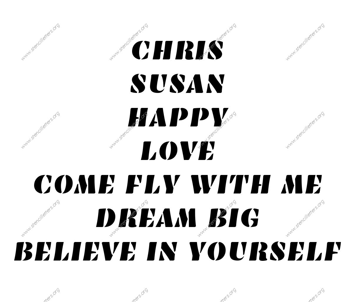 Victorian Bold Names, Words, Phrases samples