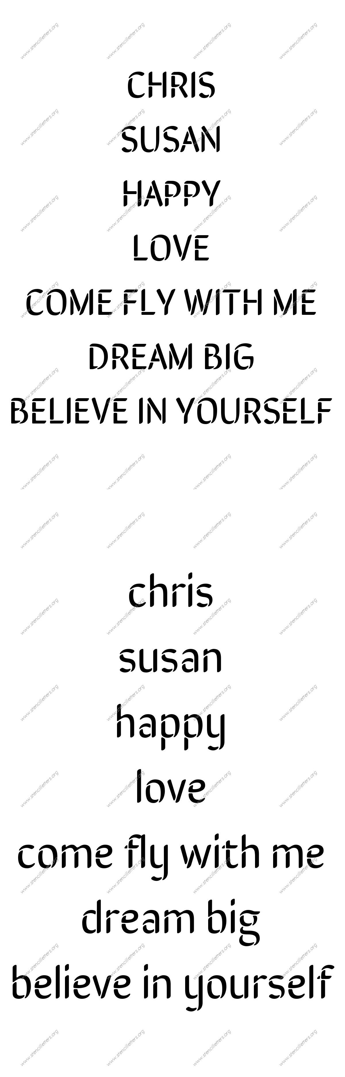 Brush Decorative Names, Words, Phrases samples