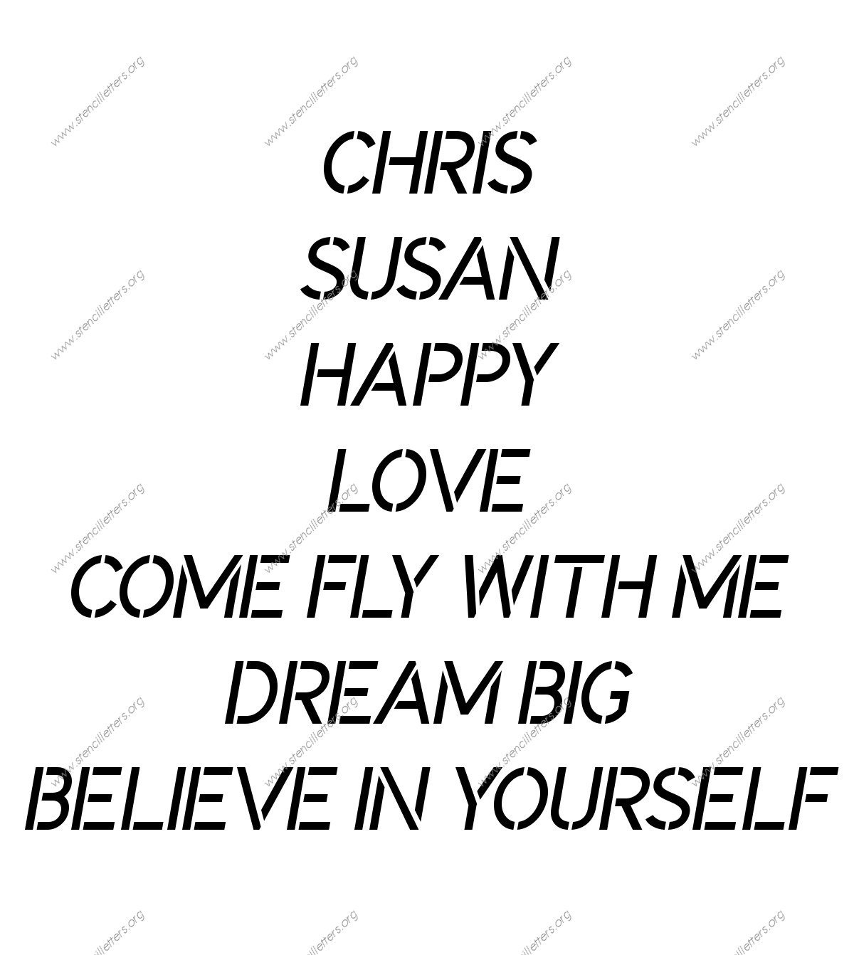 Plain Modern Names, Words, Phrases samples