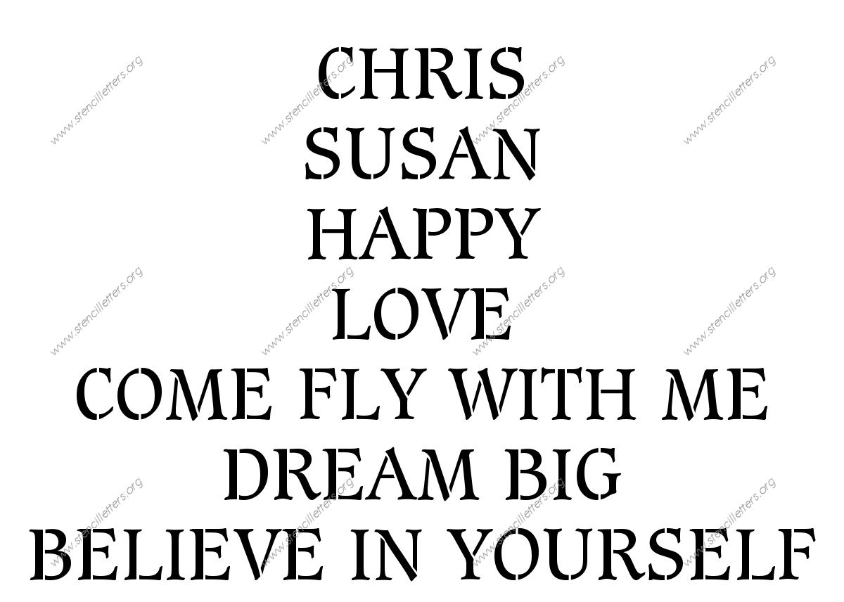 Basic Bold Elegant Names, Words, Phrases samples