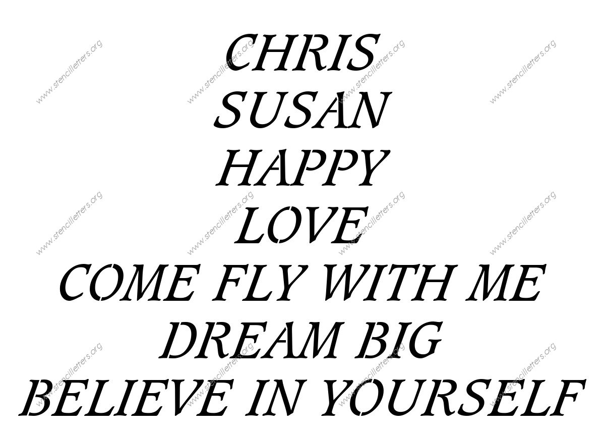 Basic Bold Italic Names, Words, Phrases samples