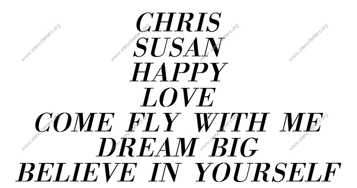 1700s Decorative Italic Names, Words, Phrases samples