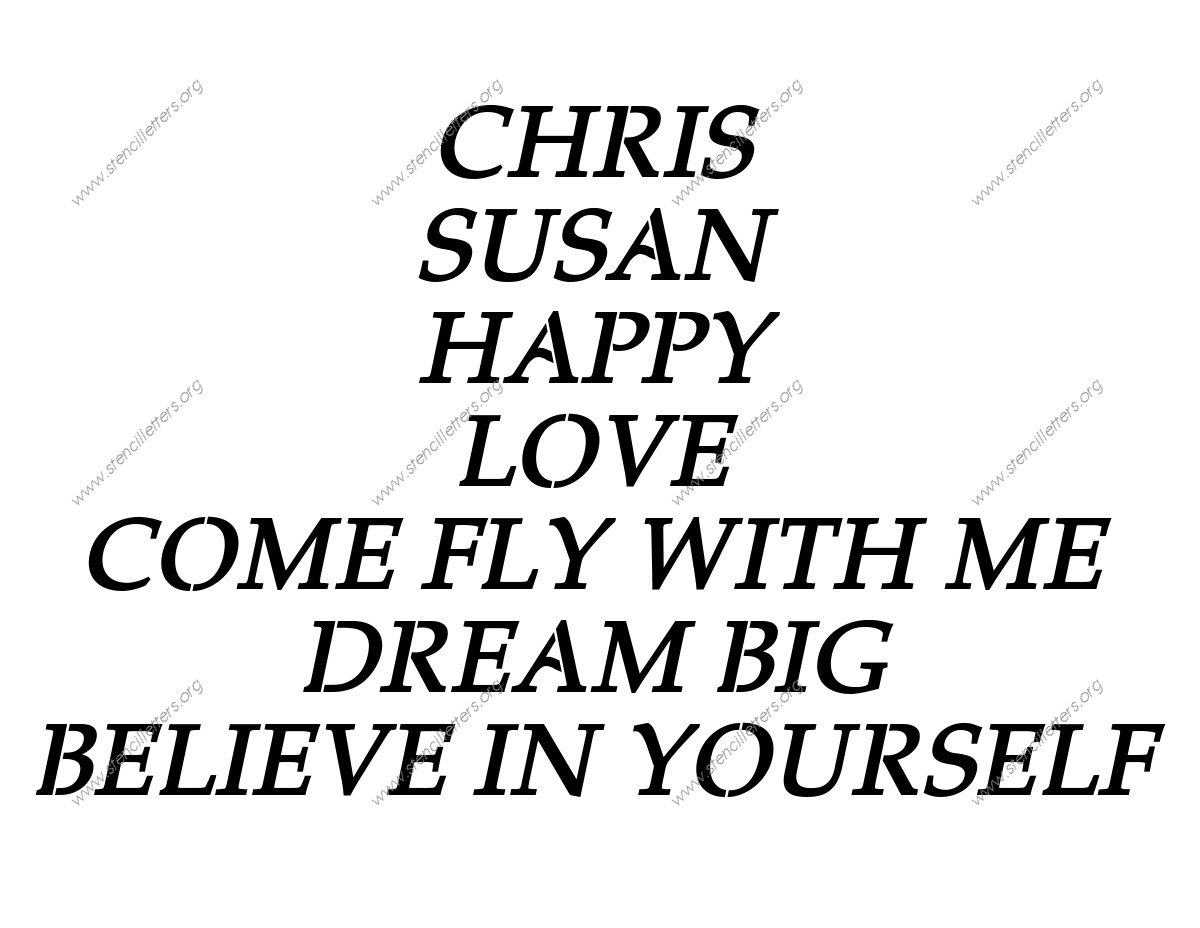 1990s Headline Italic Names, Words, Phrases samples