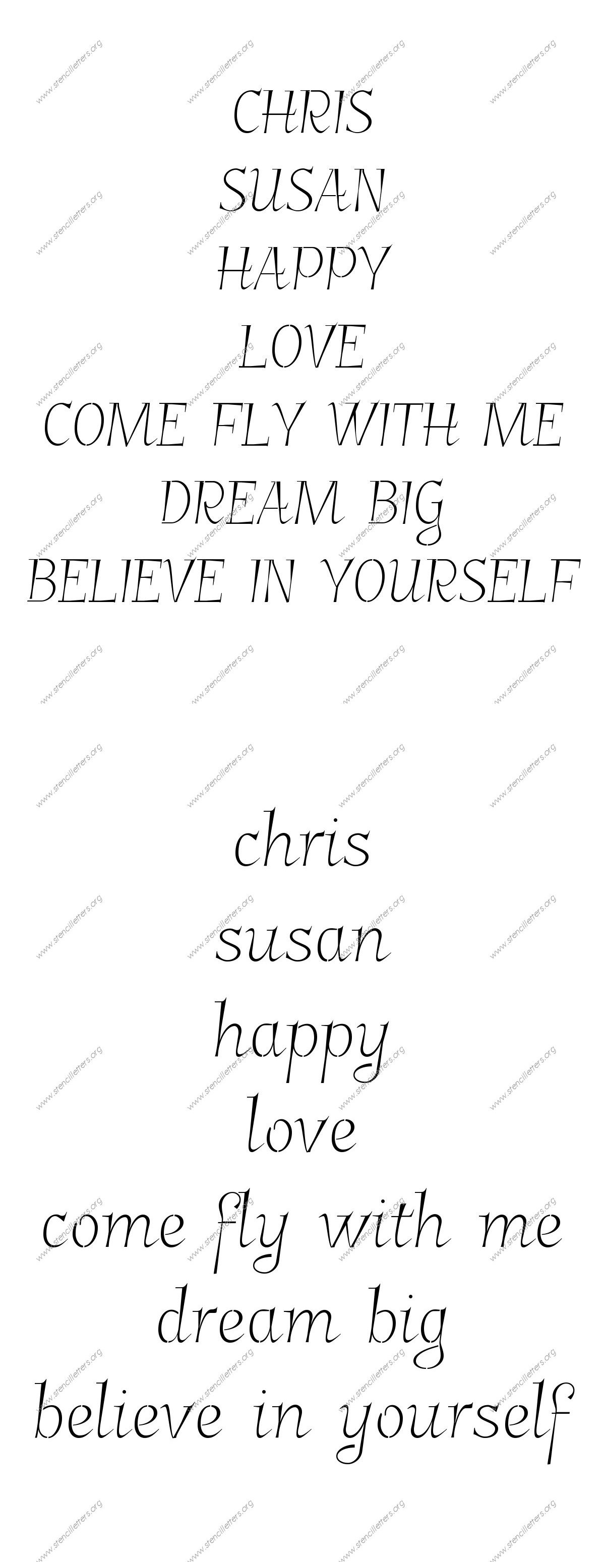 Fancy Italic Names, Words, Phrases samples