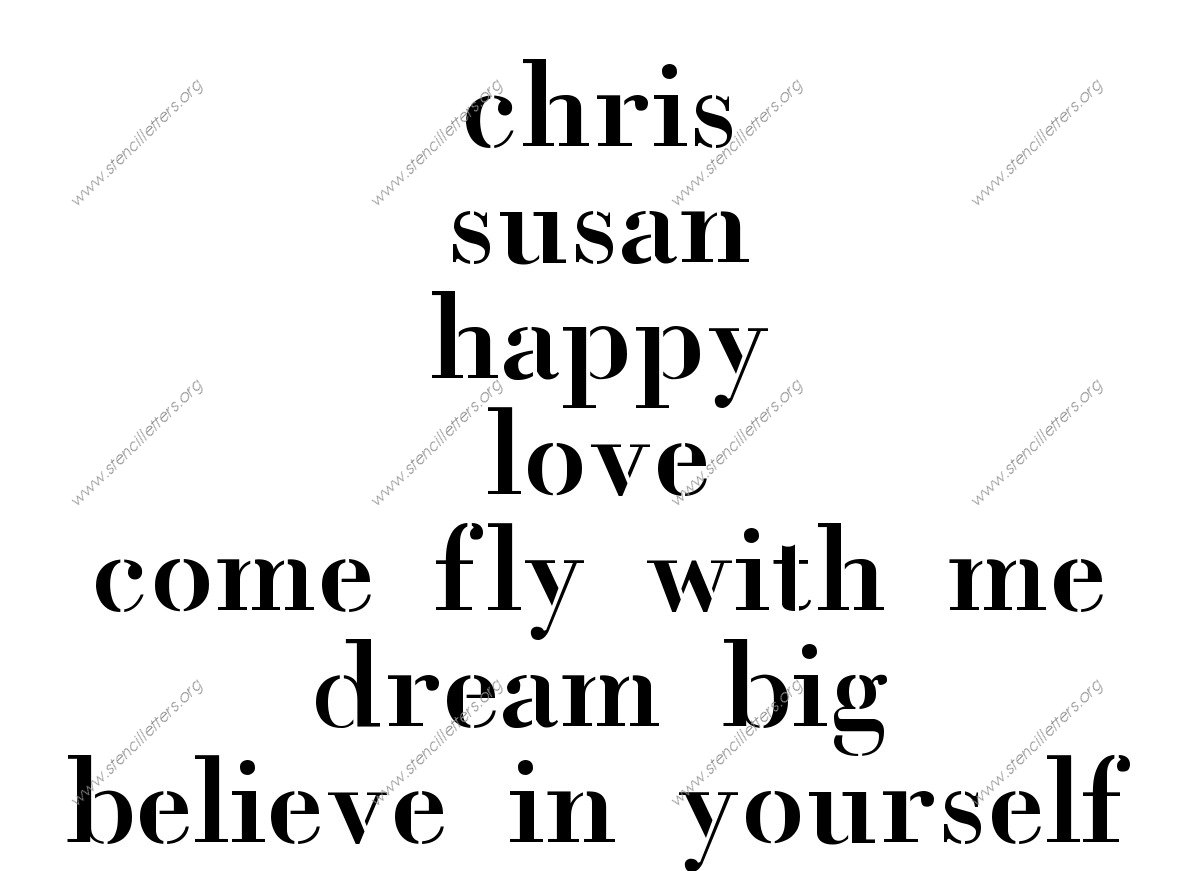 1700s Decorative lowercase stencil Names, Words, Phrases samples