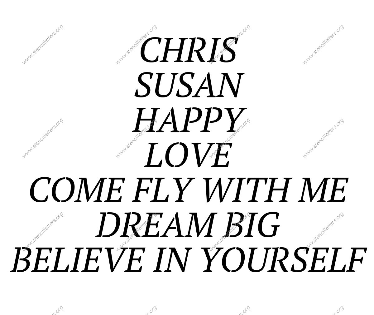 Bold Italic Names, Words, Phrases samples