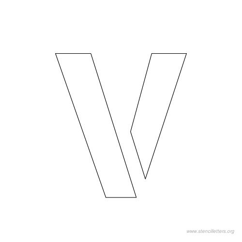 1 inch stencil letter v