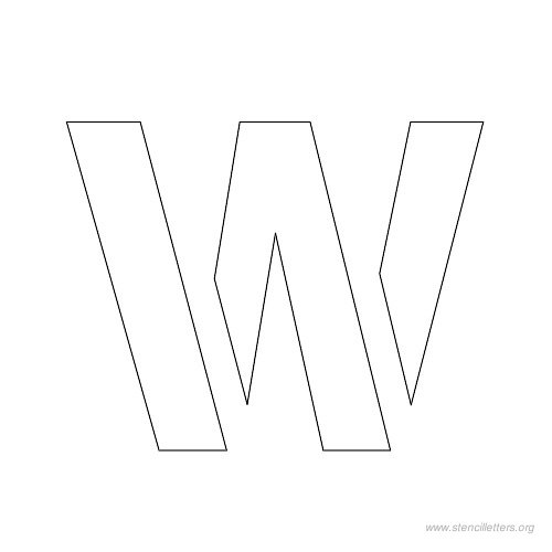 1 inch stencil letter w