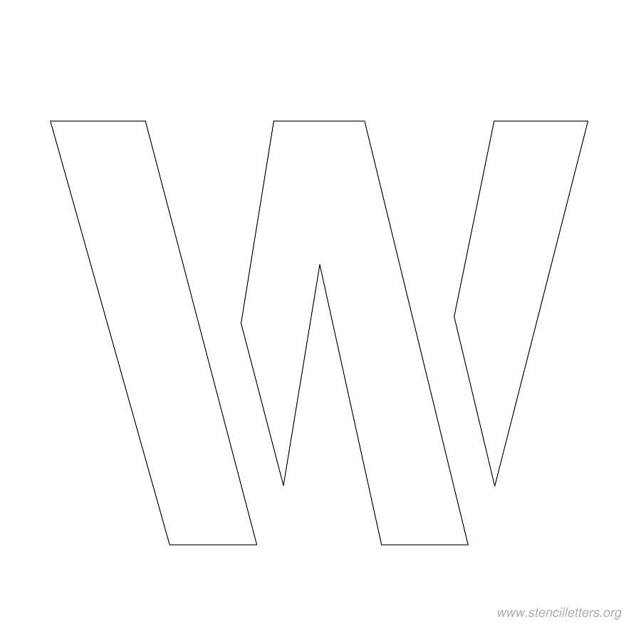 2 inch stencil letter w
