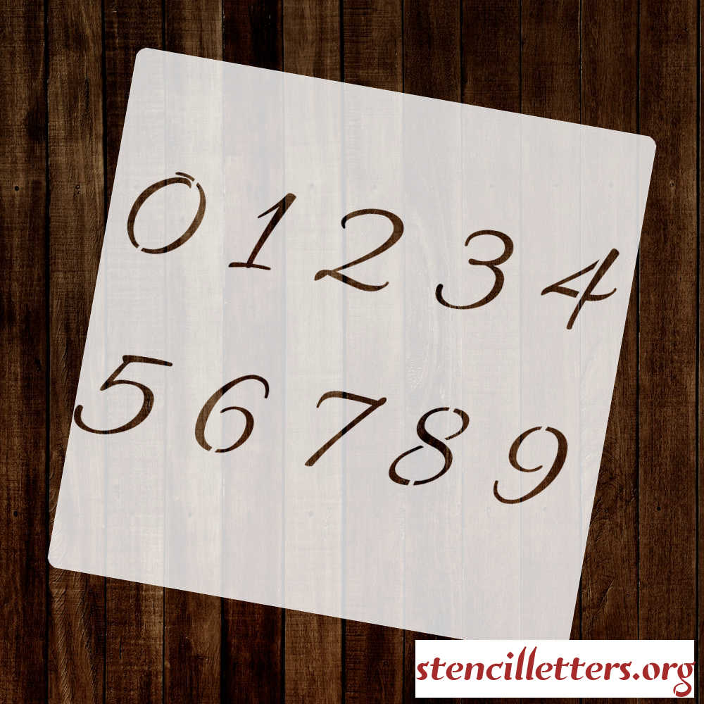 CURSIVE CONNECTED number stencil CURSIVE CONNECTED number stencil