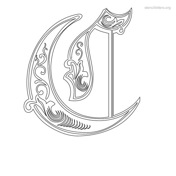 Stencil Letter Decorative C Stencil Letter Decorative C