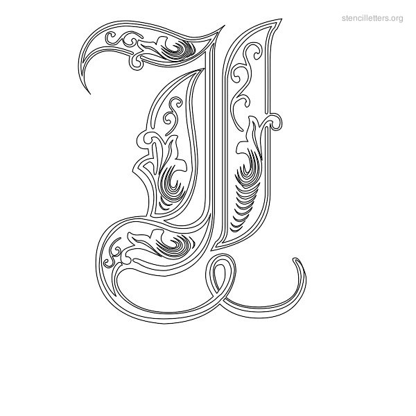 Stencil Letter Decorative I Stencil Letter Decorative I