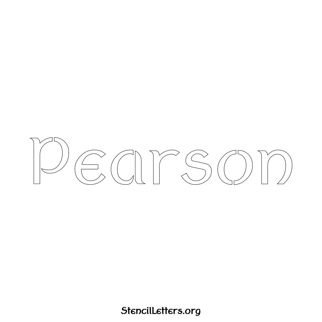 Pearson name stencil in Ancient Lettering