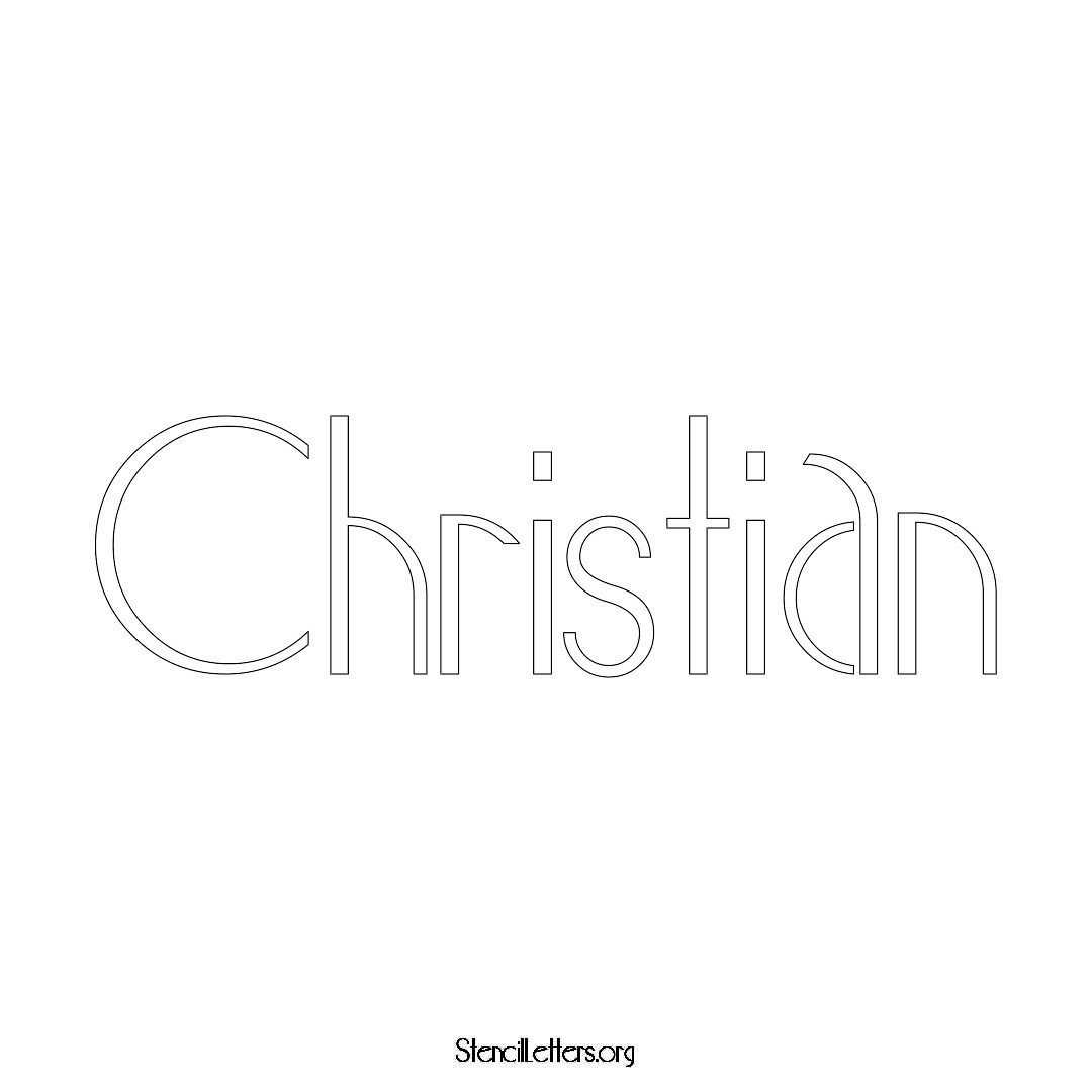 Christian name stencil in Art Deco Lettering
