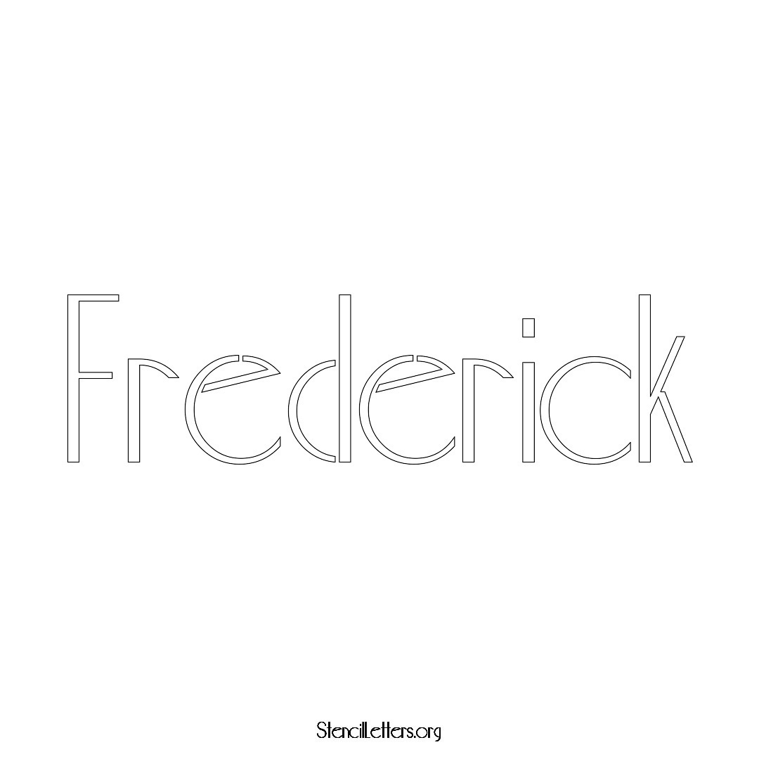 Frederick name stencil in Art Deco Lettering