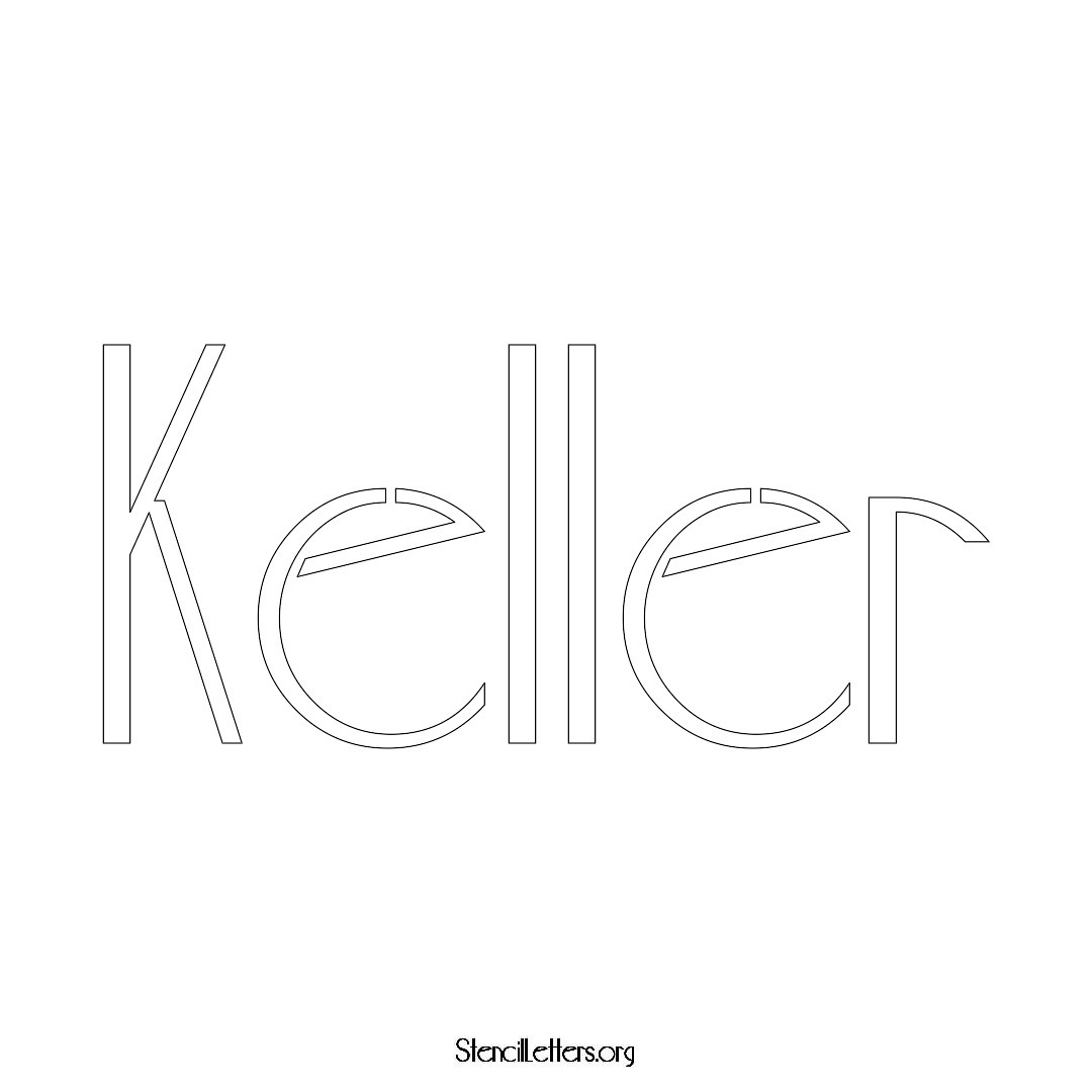Keller name stencil in Art Deco Lettering