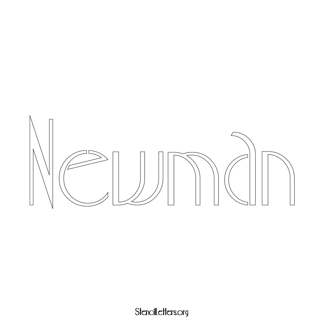 Newman name stencil in Art Deco Lettering