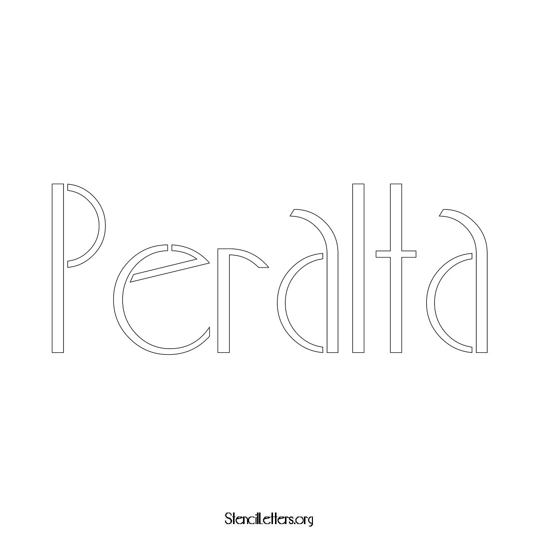 Peralta name stencil in Art Deco Lettering