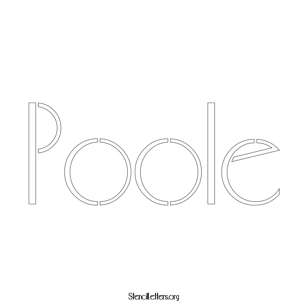 Poole name stencil in Art Deco Lettering