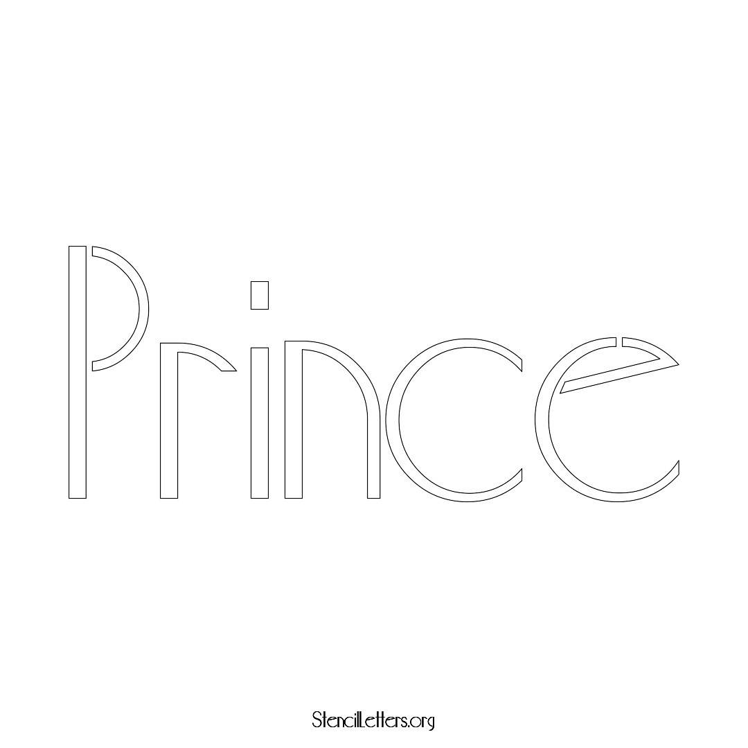 Prince name stencil in Art Deco Lettering