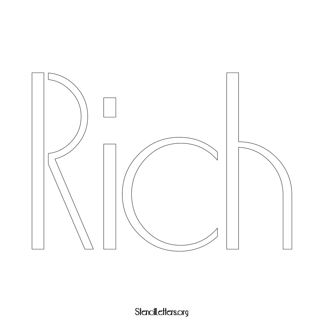 Rich name stencil in Art Deco Lettering