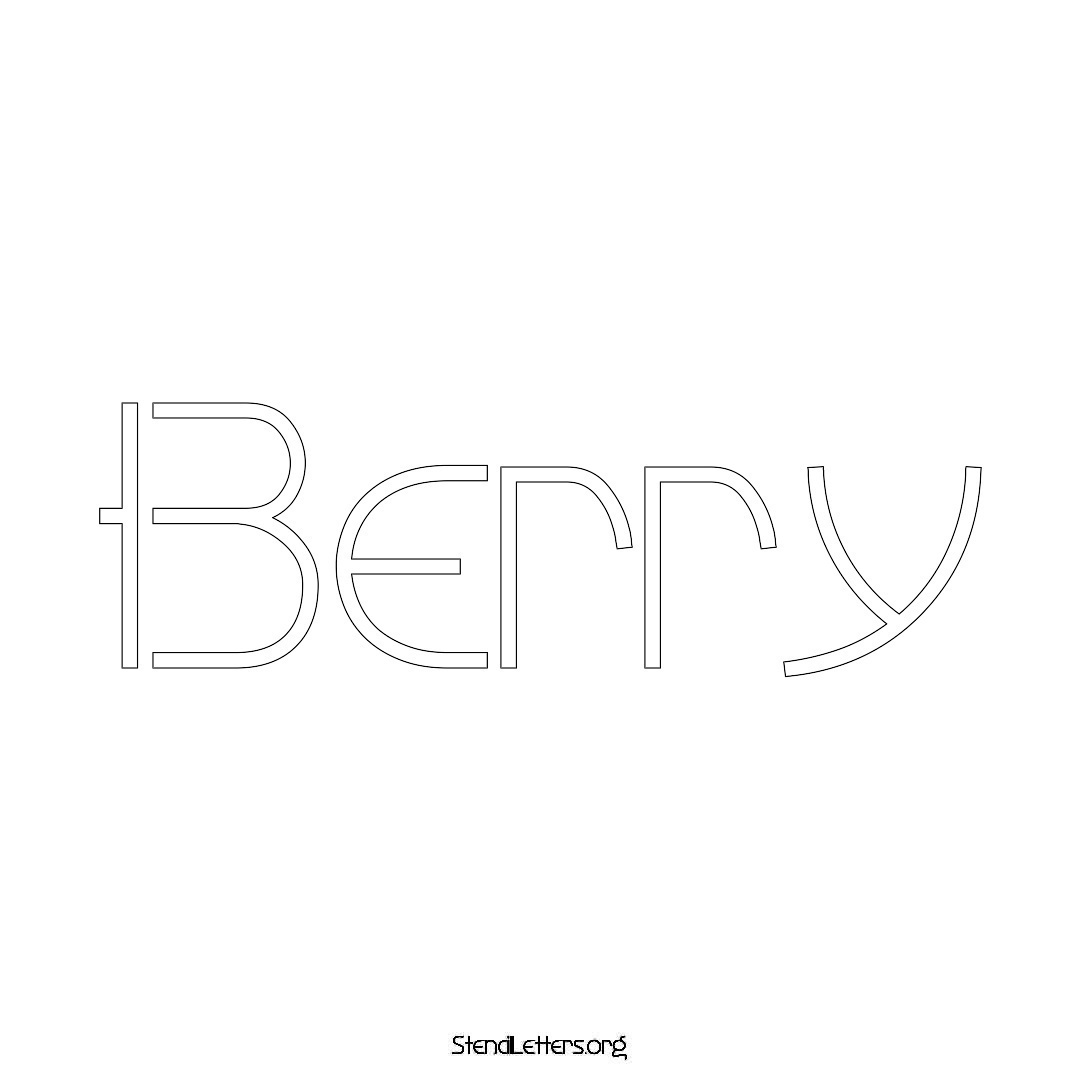 Berry name stencil in Simple Elegant Lettering