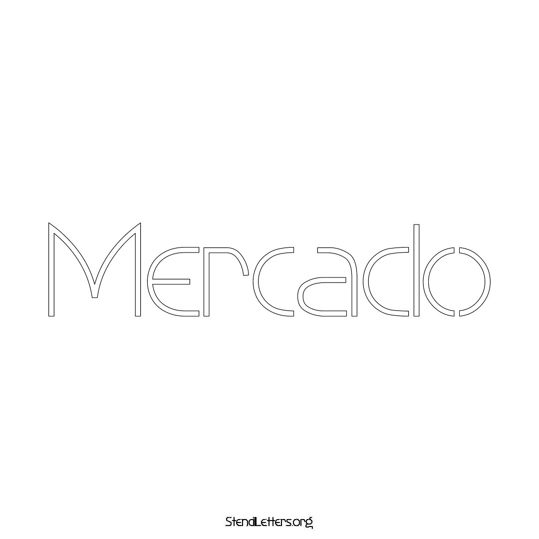 Mercado name stencil in Simple Elegant Lettering