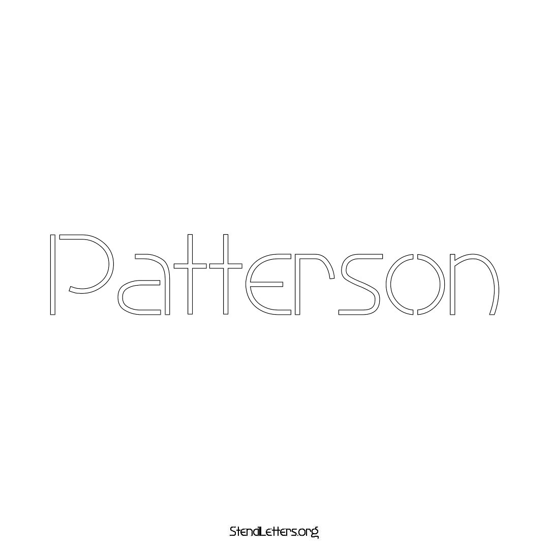 Patterson name stencil in Simple Elegant Lettering