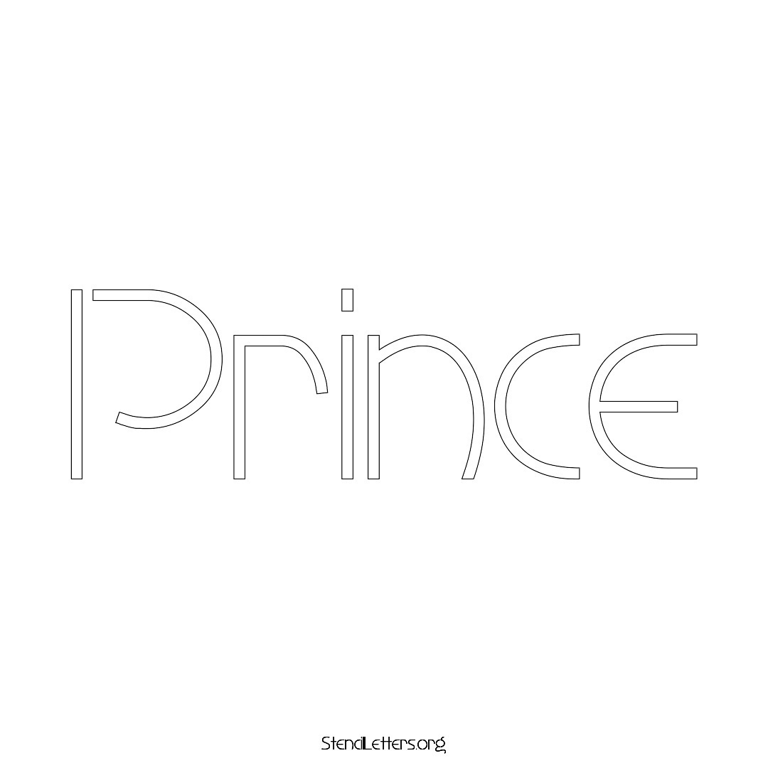 Prince name stencil in Simple Elegant Lettering