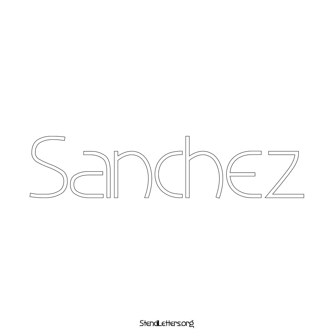 Sanchez name stencil in Simple Elegant Lettering