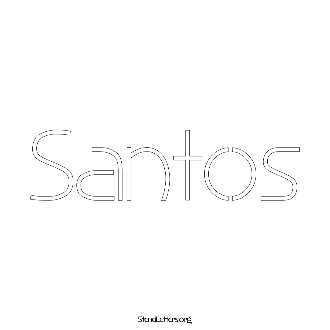 Santos name stencil in Simple Elegant Lettering