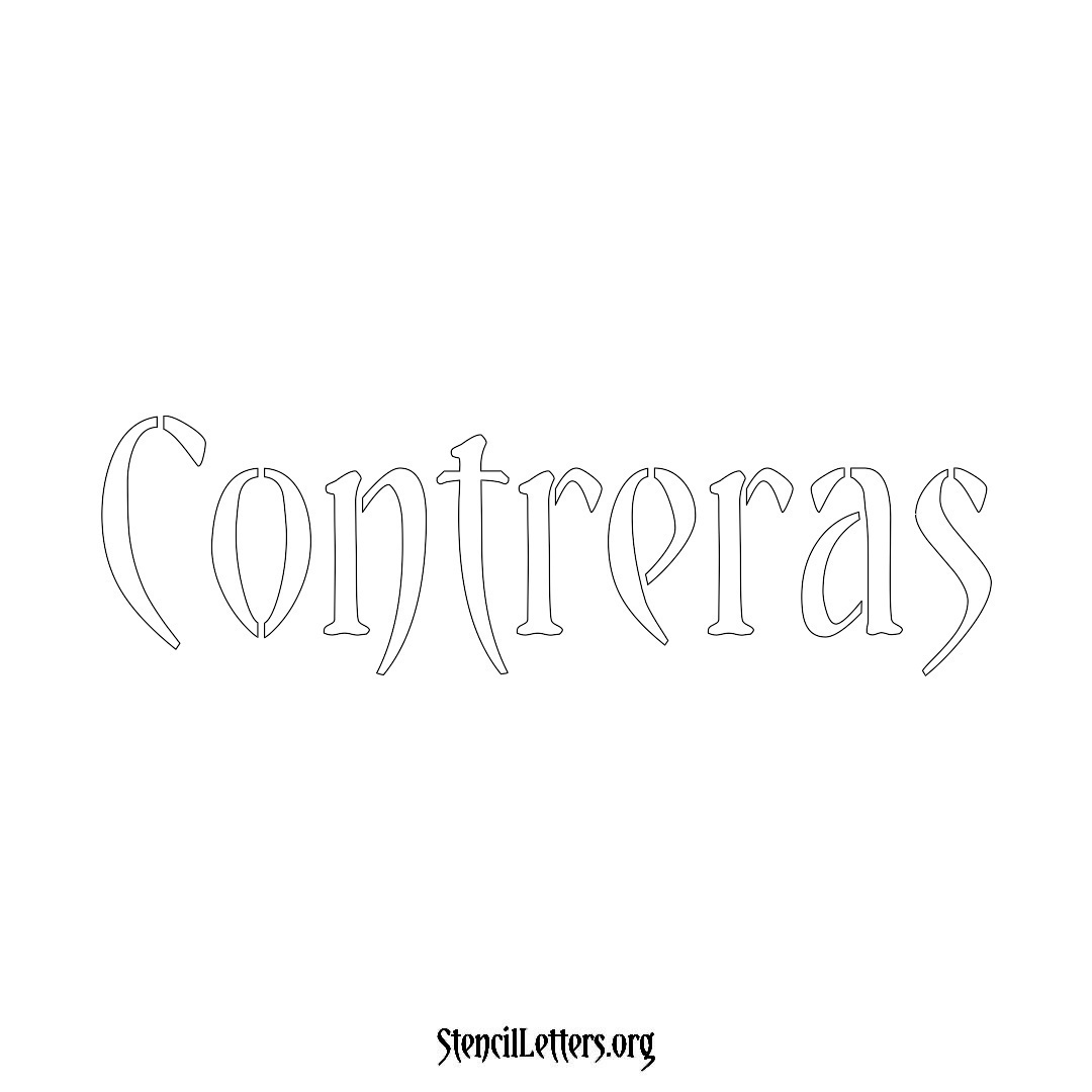 Contreras name stencil in Vintage Brush Lettering